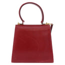 Salvatore Ferragamo Gancini Hand Bag Leather 2way Red Gold Auth 203776-5