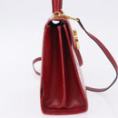 Salvatore Ferragamo Gancini Hand Bag Leather 2way Red Gold Auth 203776-9