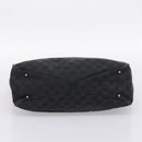 GUCCI GG Canvas Hand Bag Black Silver 113017 Auth 203778-10