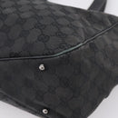 GUCCI GG Canvas Hand Bag Black Silver 113017 Auth 203778-11