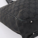 GUCCI GG Canvas Hand Bag Black Silver 113017 Auth 203778-12