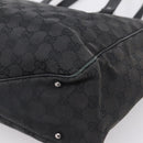 GUCCI GG Canvas Hand Bag Black Silver 113017 Auth 203778-13