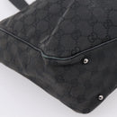 GUCCI GG Canvas Hand Bag Black Silver 113017 Auth 203778-14