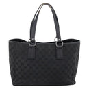 GUCCI GG Canvas Hand Bag Black Silver 113017 Auth 203778-3