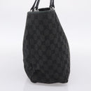 GUCCI GG Canvas Hand Bag Black Silver 113017 Auth 203778-4