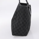 GUCCI GG Canvas Hand Bag Black Silver 113017 Auth 203778-5