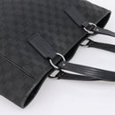 GUCCI GG Canvas Hand Bag Black Silver 113017 Auth 203778-6