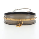 Chloe Nile Minaudiere Hand Bag Leather 2way Beige Gold Auth 203780V-12