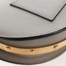 Chloe Nile Minaudiere Hand Bag Leather 2way Beige Gold Auth 203780V-15