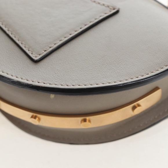 Chloe Nile Minaudiere Hand Bag Leather 2way Beige Gold Auth 203780V