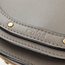 Chloe Nile Minaudiere Hand Bag Leather 2way Beige Gold Auth 203780V-17
