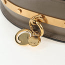Chloe Nile Minaudiere Hand Bag Leather 2way Beige Gold Auth 203780V-19