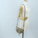 Chloe Nile Minaudiere Hand Bag Leather 2way Beige Gold Auth 203780V-28