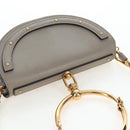 Chloe Nile Minaudiere Hand Bag Leather 2way Beige Gold Auth 203780V-6