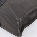 HERMES Her Line Tote MM Tote Bag Canvas Gray Silver Auth 203783-10