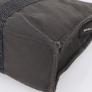 HERMES Her Line Tote MM Tote Bag Canvas Gray Silver Auth 203783-12