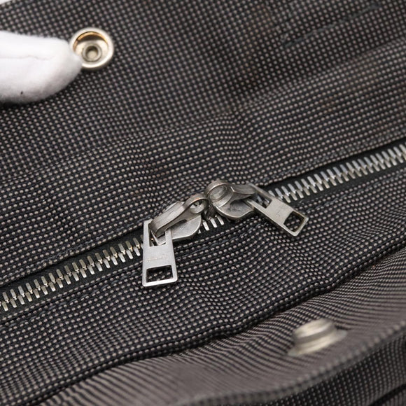 HERMES Her Line Tote MM Tote Bag Canvas Gray Silver Auth 203783