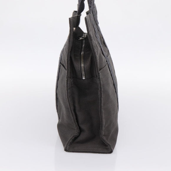 HERMES Her Line Tote MM Tote Bag Canvas Gray Silver Auth 203783