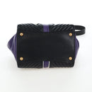 Miu Miu Hand Bag Leather 2way Purple Gold Auth 203786V-5