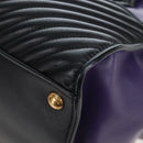 Miu Miu Hand Bag Leather 2way Purple Gold Auth 203786V-20