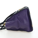 Miu Miu Hand Bag Leather 2way Purple Gold Auth 203786V-3