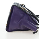 Miu Miu Hand Bag Leather 2way Purple Gold Auth 203786V-4