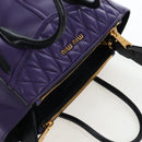 Miu Miu Hand Bag Leather 2way Purple Gold Auth 203786V-6