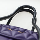 Miu Miu Hand Bag Leather 2way Purple Gold Auth 203786V-14