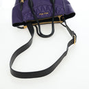 Miu Miu Hand Bag Leather 2way Purple Gold Auth 203786V-8