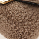 FENDI Baguette Shoulder Bag Shearing 2way Beige Gold Auth 203787SAM-19