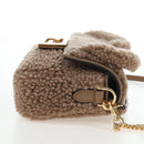 FENDI Baguette Shoulder Bag Shearing 2way Beige Gold Auth 203787SAM-4
