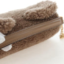 FENDI Baguette Shoulder Bag Shearing 2way Beige Gold Auth 203787SAM-7