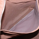 HERMES Her Line Tote MM Tote Bag Canvas Brown Silver Auth 203788-18