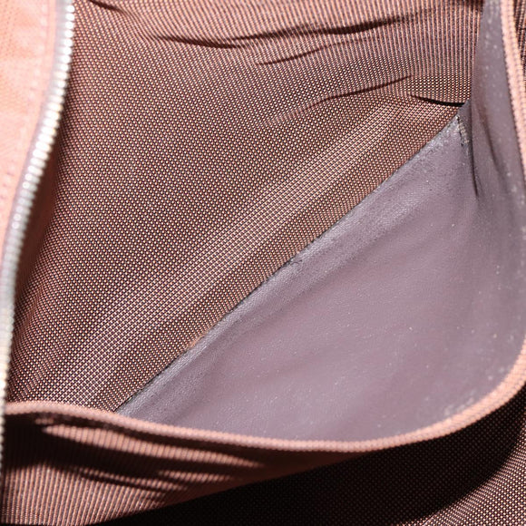 HERMES Her Line Tote MM Tote Bag Canvas Brown Silver Auth 203788