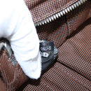 HERMES Her Line Tote MM Tote Bag Canvas Brown Silver Auth 203788-19