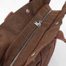 HERMES Her Line Tote MM Tote Bag Canvas Brown Silver Auth 203788-6