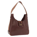 HERMES Sako Courchevel Shoulder Bag Leather Beige Gold Auth 203791A-1
