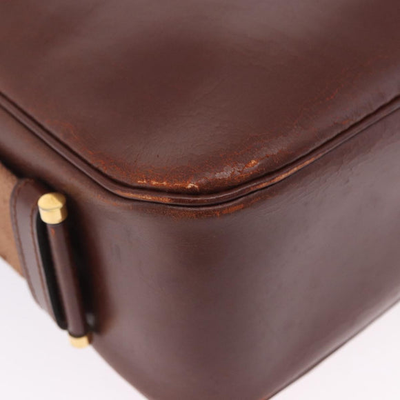 HERMES Sako Courchevel Shoulder Bag Leather Beige Gold Auth 203791A