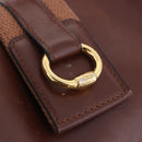 HERMES Sako Courchevel Shoulder Bag Leather Beige Gold Auth 203791A-19