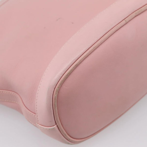 GUCCI Bamboo Chain Shoulder Bag Leather Pink Gold Auth 203792