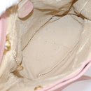 GUCCI Bamboo Chain Shoulder Bag Leather Pink Gold Auth 203792-11