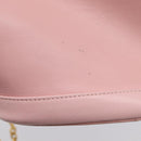 GUCCI Bamboo Chain Shoulder Bag Leather Pink Gold Auth 203792-10