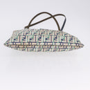 FENDI Zucca Canvas Tote Bag Green Silver Auth 203793-8