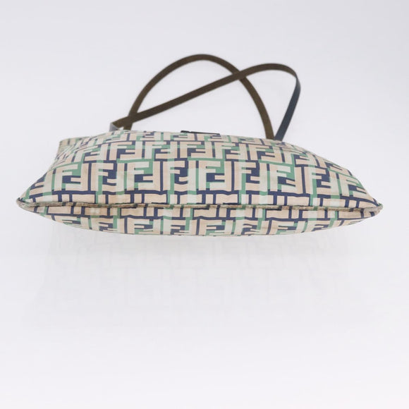 FENDI Zucca Canvas Tote Bag Green Silver Auth 203793