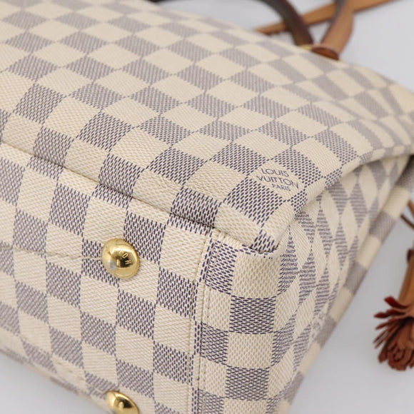 LOUIS VUITTON Damier Azur Lymington Tote Bag 2way N40022 LV Auth 203794