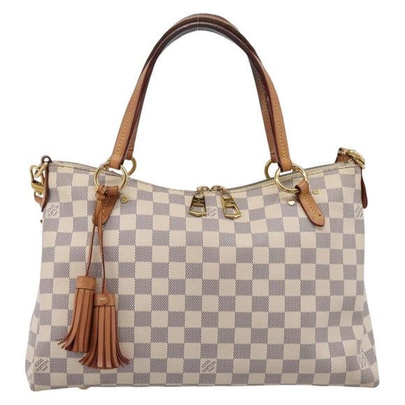 LOUIS VUITTON Damier Azur Lymington Tote Bag 2way N40022 LV Auth 203794