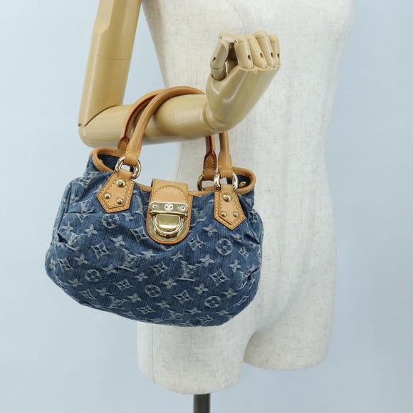LOUIS VUITTON Monogram Denim Preity Hand Bag Blue M95020 LV Auth 203795SAV