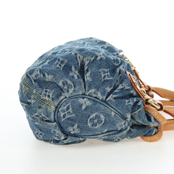 LOUIS VUITTON Monogram Denim Preity Hand Bag Blue M95020 LV Auth 203795SAV