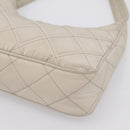 PRADA Hand Bag Nylon Beige Gold Auth 203797A-9