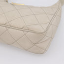 PRADA Hand Bag Nylon Beige Gold Auth 203797A-15